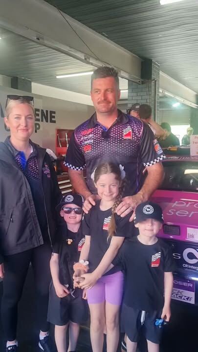 Scott Cameron wife Zoe and the Tin Lids celebrating another podium, first race Sunday !! Awesome work!!xx