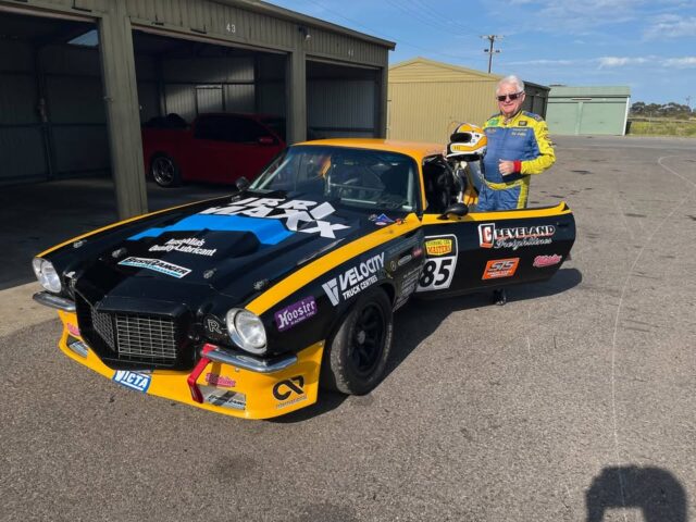 Shake Your Booty hahaha
No. 85 went through her paces at Mallala with a 80 something driver  behind the wheel Bob Middleton . Pete Peter Jones was keen to check the camaro was on song for handover to George Miedecke to campaign Bathurst alongside team mate Scott Cameron in the 95 Gusto machine. Word is Pete was happy ! Bob was smiling  albeit he said times were no where near legend Joel Heinrich haha. Signs are great for Bathurst!!
Margie Lenzi Trevor Penny Sharon Lee Middleton Craig Bracher Dean Bryant
